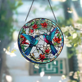 Hummingbirds and Wild Flowers Suncatcher Hummingbird Lovers Window Hanging Hummingbird Suncatcher Hummingbird Gifts